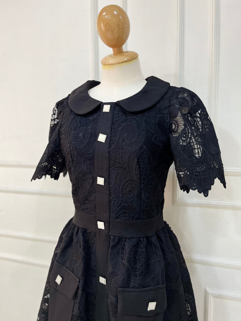 Women Elegant Heavy Lacey Medi Dress